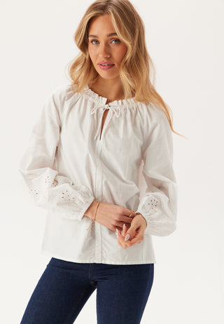 Broderie Anglaise Tie Blouse