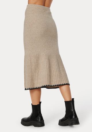 Contrast Edge Knitted Skirt