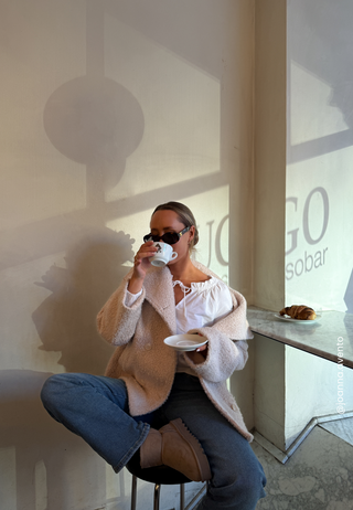 High Neck Short Bouclé Coat