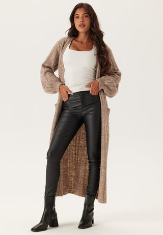 High Waist Slim Coated Jeans