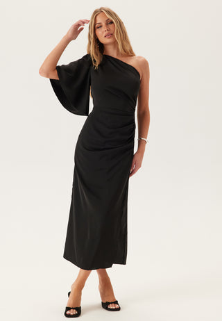 Ruched One Shoulder Midi Dress
