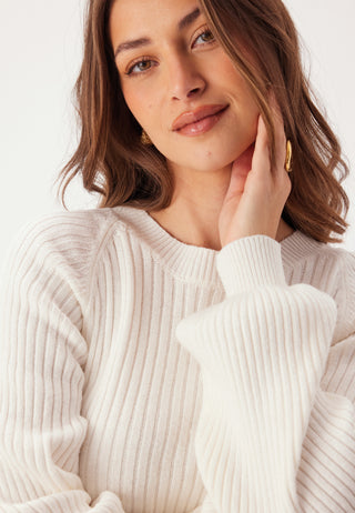 Round Neck Rib Knitted Midi Dress