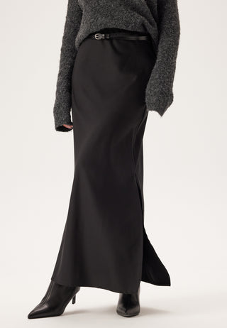 Slit Satin Maxi Skirt