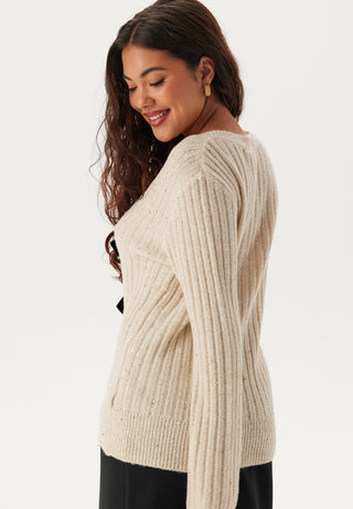 Sparkling Knitted Bow Sweater