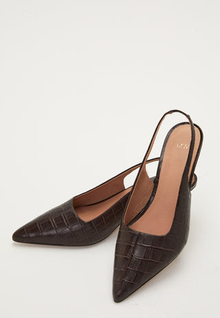 Croco Leather Slingback