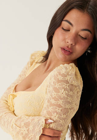 Square Neck Lace Dress