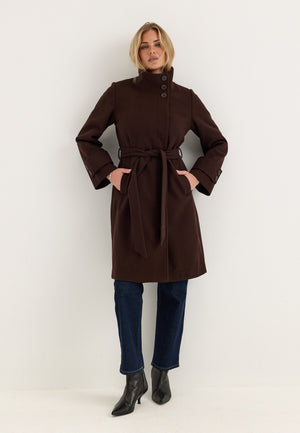High Neck Midi Coat
