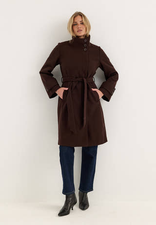 High Neck Midi Coat