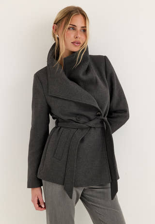 Short Wool Blend Coat