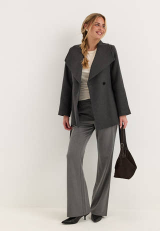 Short Wool Blend Coat