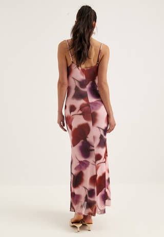 Cowl Neck Mesh Dress
