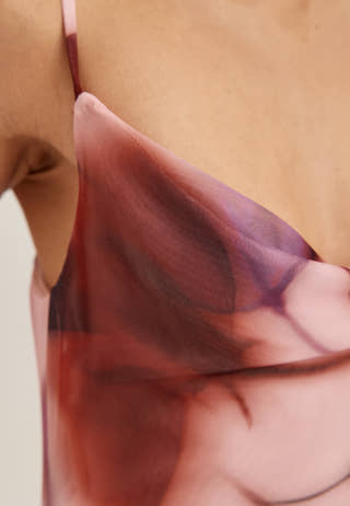 Cowl Neck Mesh Dress