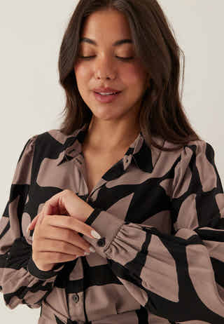 Viscose Flounce Shirt Dress