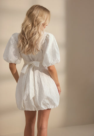 V-neck Bubble Hem Short Dress