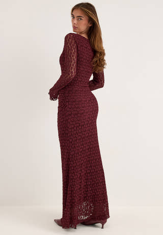 Lace Ankle Dress Red
