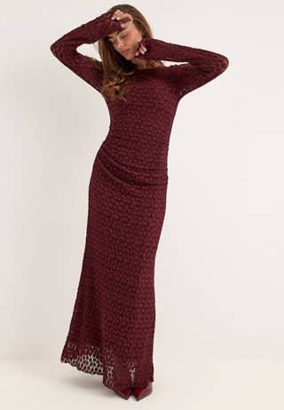 Lace Ankle Dress Red