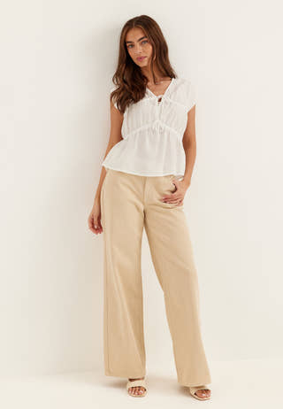 Viscose Tie Detail Blouse
