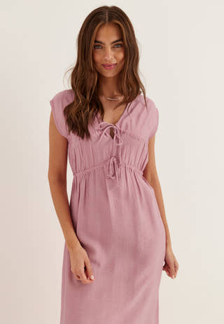 Viscose Tie Detail Dress