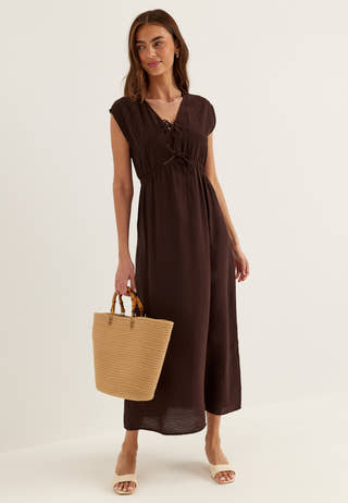 Viscose Tie Detail Dress