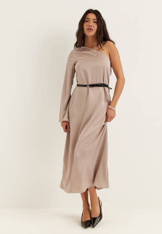 Satin One Shoulder Dress
