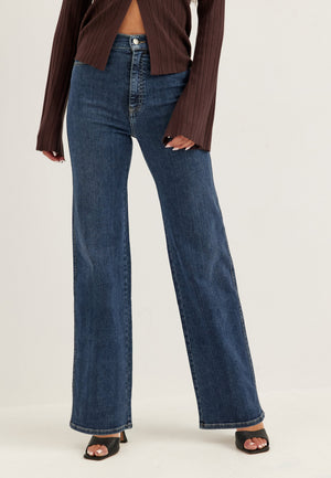 High Straight Leg Jeans Blue