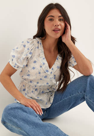 Wrap Frill Blouse