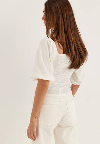 Volume Sleeve Top White