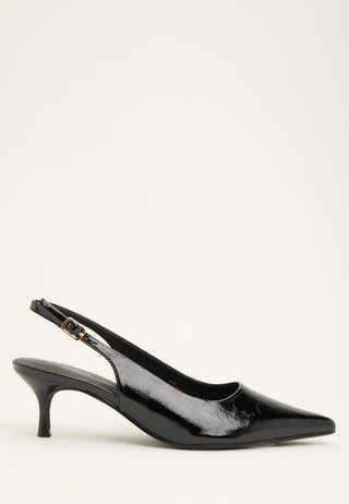 Pointy Slingback Black