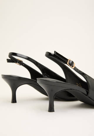 Pointy Slingback Black
