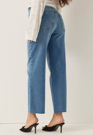 High Straight Ankle Jeans