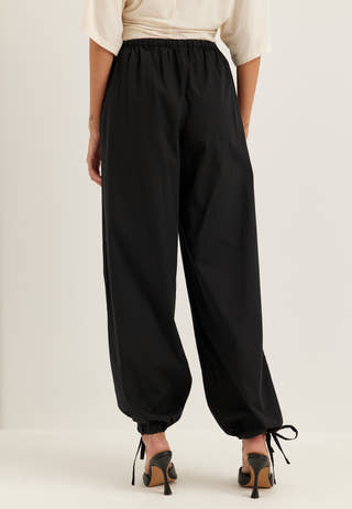 Tie Detail Cotton Trousers