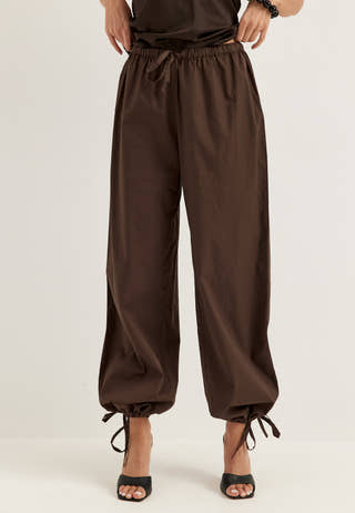 Tie Detail Cotton Trousers
