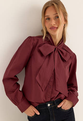 Tie Detail Blouse Orange