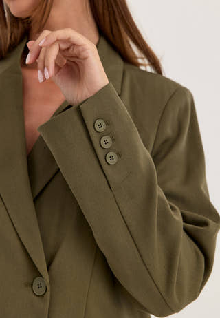 Double Breasted Blazer Green