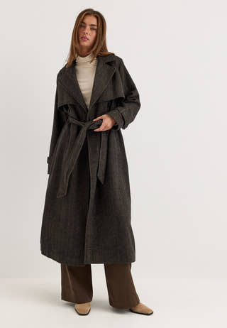 Tweed Trench Coat Multi