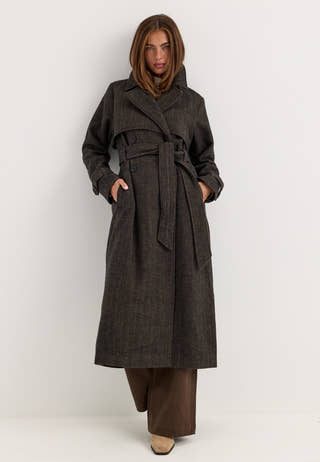 Tweed Trench Coat Multi