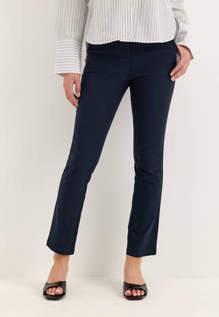 High Waist Stretchy Front Pocket Trousers Blue
