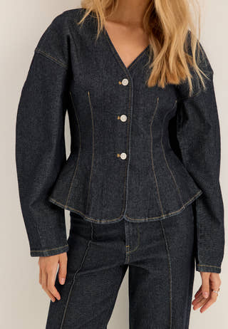 Denim Shaped Jacket Blue