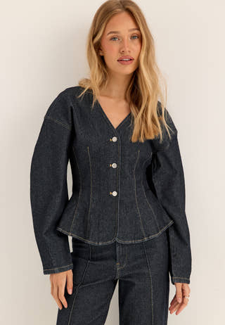 Denim Shaped Jacket Blue