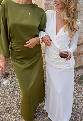 Kimono Sleeve Satin Maxi Dress