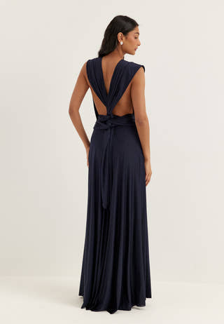 Multi Tie Soft Gown Blue