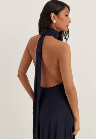 Multi Tie Soft Gown Blue