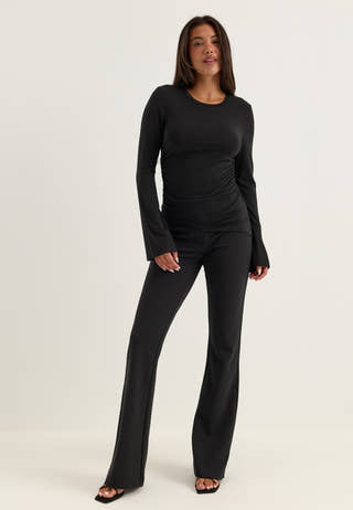 Soft Suit Flared Trousers Black
