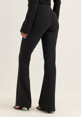 Soft Suit Flared Trousers Black