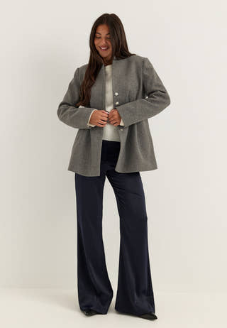 Shaped Short Coat Grey