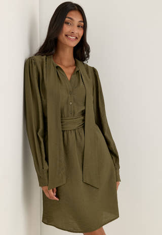 Tie Detail Dress Green