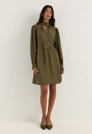 Tie Detail Dress Green