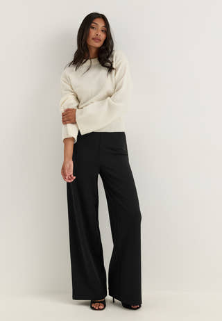 High Wide Trousers Black