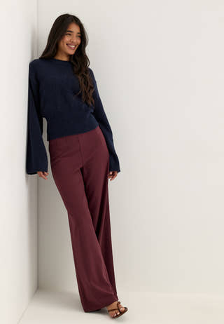 High Wide Trousers Red