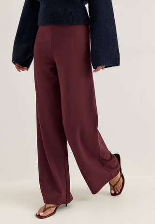 High Wide Trousers Red